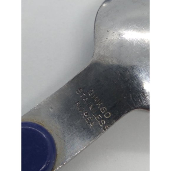 Ginkgo Stainless Korea Blue plastic hanging handle pierced HTF - Picture 6 of 9